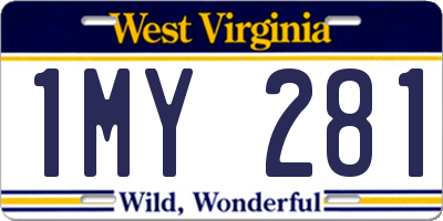 WV license plate 1MY281