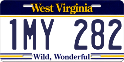 WV license plate 1MY282