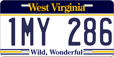 WV license plate 1MY286
