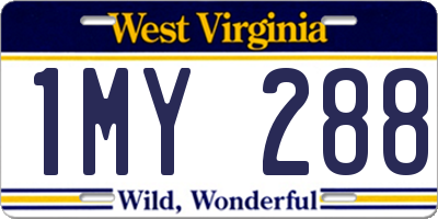 WV license plate 1MY288