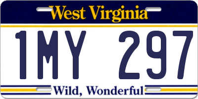 WV license plate 1MY297