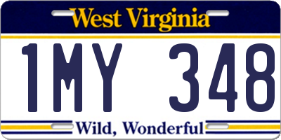 WV license plate 1MY348