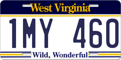 WV license plate 1MY460