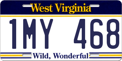 WV license plate 1MY468