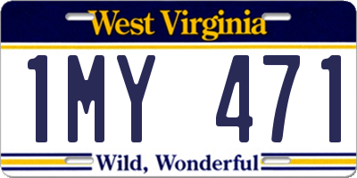 WV license plate 1MY471