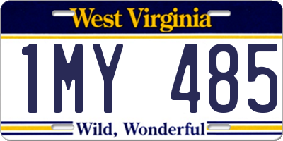 WV license plate 1MY485