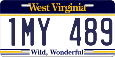 WV license plate 1MY489