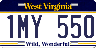 WV license plate 1MY550
