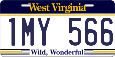 WV license plate 1MY566