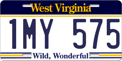 WV license plate 1MY575