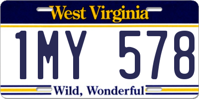 WV license plate 1MY578