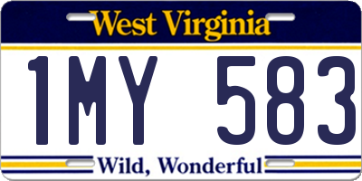 WV license plate 1MY583
