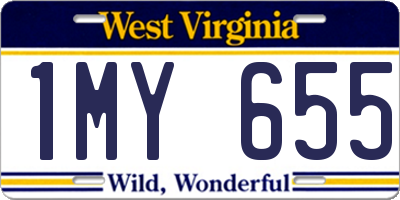 WV license plate 1MY655