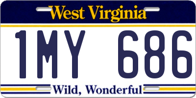 WV license plate 1MY686