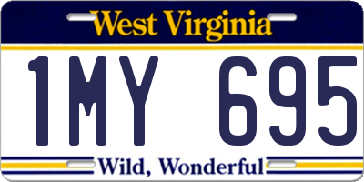 WV license plate 1MY695