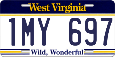 WV license plate 1MY697