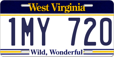 WV license plate 1MY720