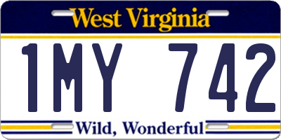 WV license plate 1MY742