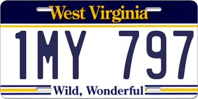 WV license plate 1MY797