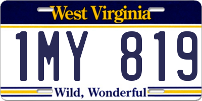 WV license plate 1MY819