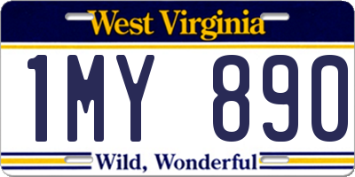 WV license plate 1MY890