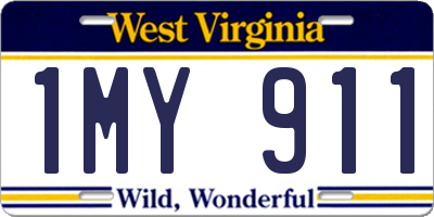 WV license plate 1MY911