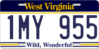 WV license plate 1MY955