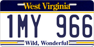 WV license plate 1MY966