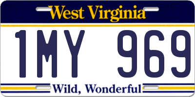 WV license plate 1MY969