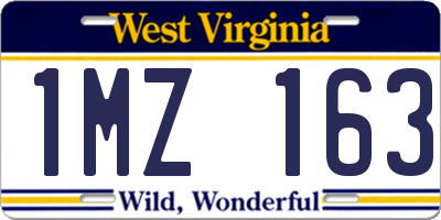 WV license plate 1MZ163