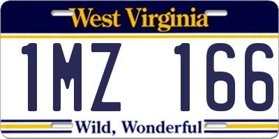 WV license plate 1MZ166