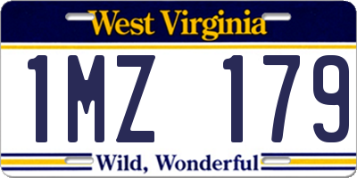 WV license plate 1MZ179