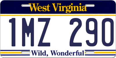 WV license plate 1MZ290