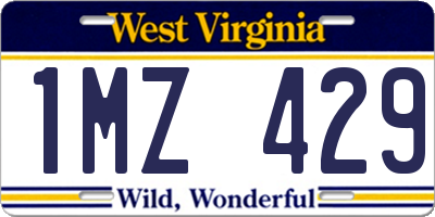 WV license plate 1MZ429