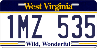 WV license plate 1MZ535