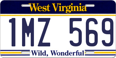 WV license plate 1MZ569