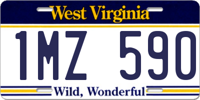 WV license plate 1MZ590