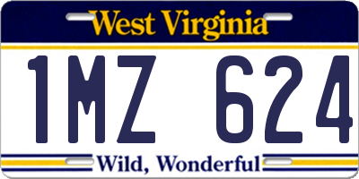 WV license plate 1MZ624