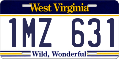 WV license plate 1MZ631