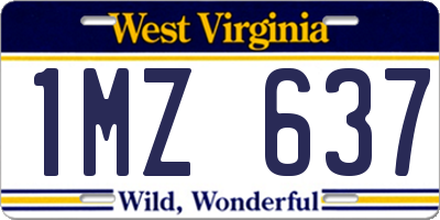 WV license plate 1MZ637