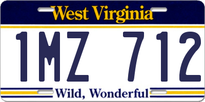 WV license plate 1MZ712