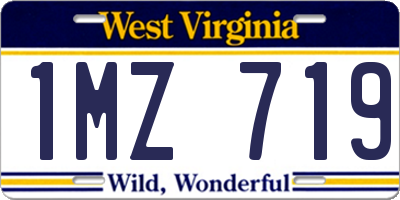 WV license plate 1MZ719