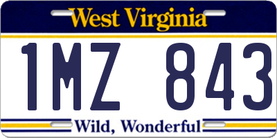 WV license plate 1MZ843
