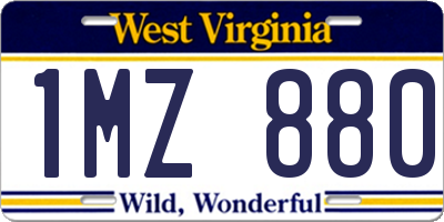 WV license plate 1MZ880