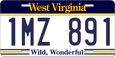 WV license plate 1MZ891