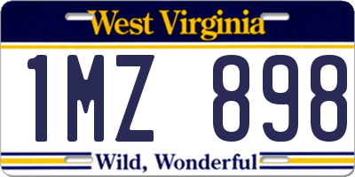 WV license plate 1MZ898