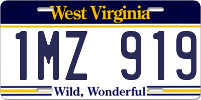 WV license plate 1MZ919