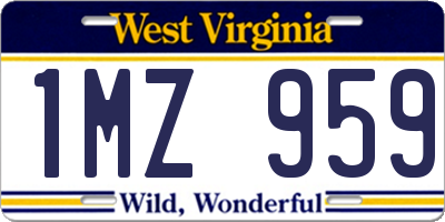 WV license plate 1MZ959