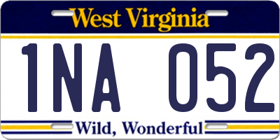 WV license plate 1NA052