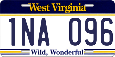 WV license plate 1NA096
